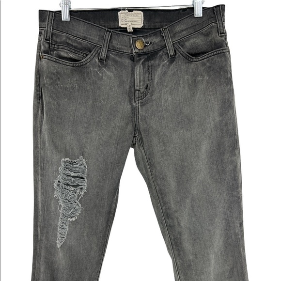 Current Elliott Size 28 Black Distress Skinny Jeans - Picture 3 of 9